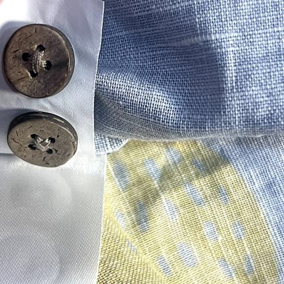 32 Bar Blues Mens Blue Funky's Uncle Abstract Pattern Shirt Size Large - Picture 5 of 9